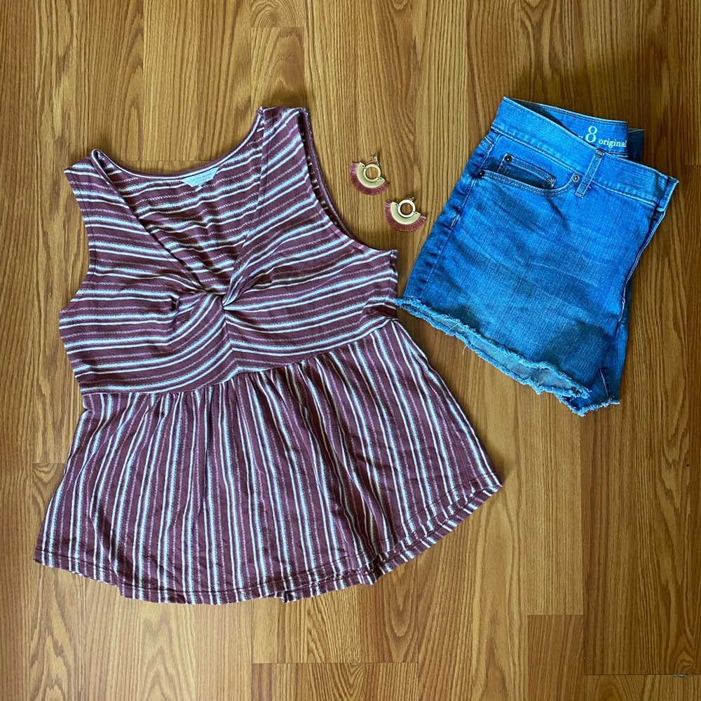 Lucky Brand Striped Tank, Dusty Rose (m)